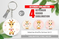 Keychain Valentine Giraffe Cartoon Product Image 1