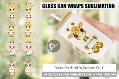 Glass Can Wraps Valentine Giraffe Cartoon Product Image 1