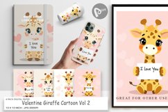 Digital Paper Valentine Giraffe Cartoon Product Image 1