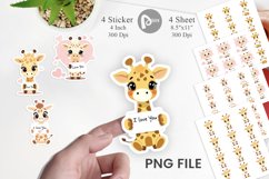 Valentine Giraffe Cartoon Sticker Product Image 1