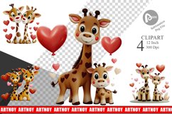 Valentine Giraffe Clipart Product Image 1