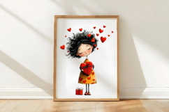 Valentine Girl Clipart PNG Product Image 3