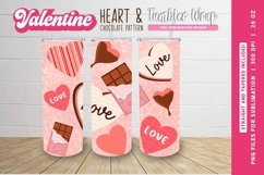 Chocolate and Heart Pattern Tumbler Wrap | Valentine Day PNG Product Image 1