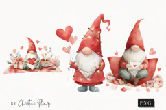 Valentine Gnomes Clipart | Valentine's Day PNG Product Image 1