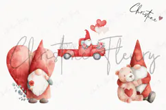 Valentine Gnomes Clipart | Valentine's Day PNG Product Image 3