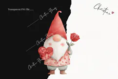 Valentine Gnomes Clipart | Valentine's Day PNG Product Image 2