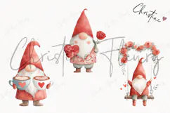 Valentine Gnomes Clipart | Valentine's Day PNG Product Image 3