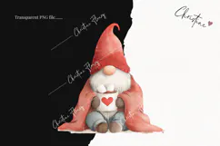 Valentine Gnomes Clipart | Valentine's Day PNG Product Image 2