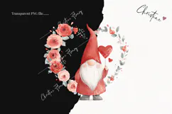Valentine Gnomes Clipart | Valentine's Day PNG Product Image 2