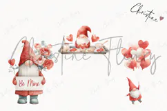 Valentine Gnomes Clipart | Valentine's Day PNG Product Image 3