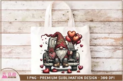 Valentine Gnome with heart balloon bouquet in vintage truck Product Image 4