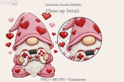 Faux Knit Love Gnomes, Gamer &amp; Heart Clipart Product Image 5