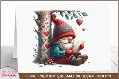 Valentine Gnome png, Valentine gnome reading a love letter Product Image 2
