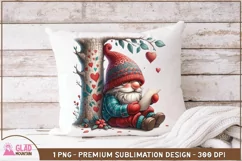 Valentine Gnome png, Valentine gnome reading a love letter Product Image 3