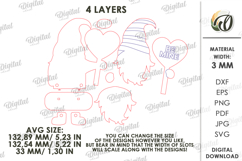 Valentine Gnome Laser Cut. Valentine Shelf Sitter SVG Product Image 2