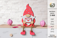 Valentine Gnome Laser Cut. Valentine Shelf Sitter SVG Product Image 1