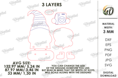 Valentine Gnome Laser Cut. Valentine Shelf Sitter SVG Product Image 2