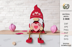 Valentine Gnomes Bundle Lasercut. Valentine Shelf Sitter SVG Product Image 7