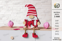 Valentine Gnomes Bundle Lasercut. Valentine Shelf Sitter SVG Product Image 8