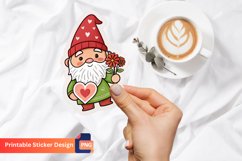 Valentine Gnome Sticker, Cute Valentine Gnome Decal Product Image 1