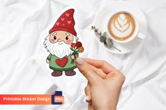 Valentine Gnome Sticker, Cute Valentine Gnome Decal Product Image 1