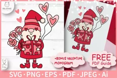 Valentine Gnome SVG Cut File