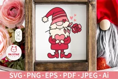 Valentine Gnome SVG Cut File For Poster