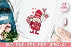 Valentine Gnome SVG Cut File For Shirt