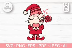 Valentine Gnome SVG Cut File For Silhouette