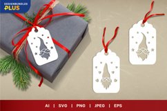 Gnome Head, Cute Gift Tag SVG Paper Cutting Set Product Image 1