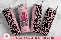 Tumbler Sublimation Valentine Gnome Bundle, 20 oz tumbler wrap, I Love You Png 