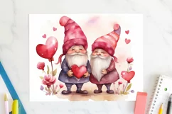 Valentine Gnomes 20 oz Tumbler Wrap JPG Sublimation Design Product Image 2