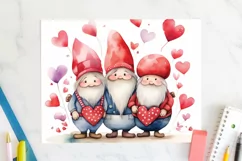Valentine Gnomes 20 oz Tumbler Wrap JPG Sublimation Design Product Image 2