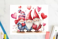 Valentine Gnomes 20 oz Tumbler Wrap JPG Sublimation Design Product Image 2