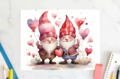 Valentine Gnomes 20 oz Tumbler Wrap JPG Sublimation Design Product Image 2