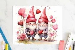 Valentine Gnomes 20 oz Tumbler Wrap JPG Sublimation Design Product Image 2