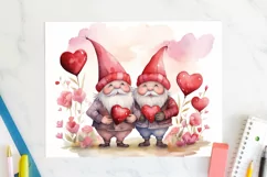 Valentine Gnomes 20 oz Tumbler Wrap JPG Sublimation Design Product Image 2