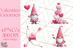 Valentine Gnome Clipart Watercolor Love Gnomes PNG Product Image 1
