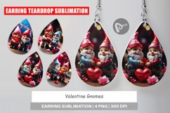 Earring teardrop sublimation design Valentine Gnomes Product Image 1