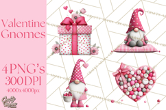 Valentine Gnome Clipart Watercolor Love Gnomes PNG Product Image 1