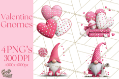Valentine Gnome Clipart Watercolor Love Gnomes PNG Product Image 1