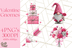 Valentine Gnome Clipart Watercolor Love Gnomes PNG Product Image 1