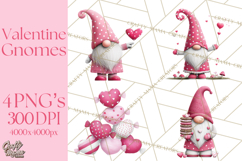 Valentine Gnome Clipart Watercolor Love Gnomes PNG Product Image 1