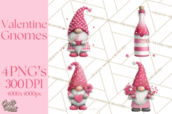 Valentine Gnome Clipart Watercolor Love Gnomes PNG Product Image 1