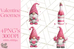 Valentine Gnome Clipart Watercolor Love Gnomes PNG Product Image 1