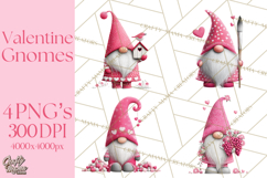 Valentine Gnome Clipart Watercolor Love Gnomes PNG Product Image 1
