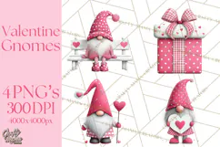 Valentine Gnome Clipart Watercolor Love Gnomes PNG Product Image 1