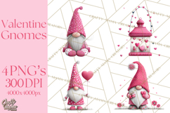 Valentine Gnome Clipart Watercolor Love Gnomes PNG Product Image 1