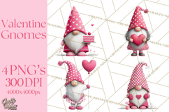Valentine Gnome Clipart Watercolor Love Gnomes PNG Product Image 1