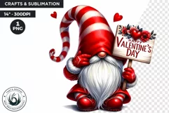 Valentines day Gnome PNG clipart , gnome with sign Product Image 1